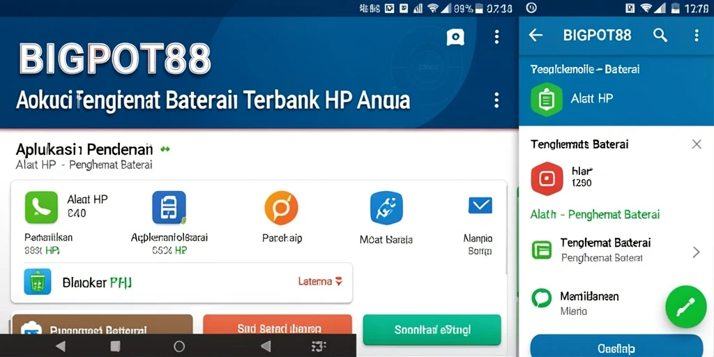 Tampilan antarmuka BIGPOT88 untuk penghematan baterai.
