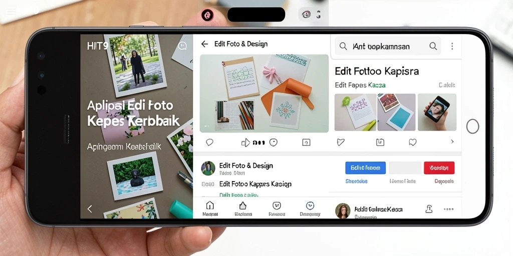 Antarmuka pengguna intuitif dari aplikasi Edit Foto Kertas Kaca HIT9.