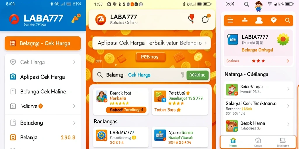 Tampilan utama LABA777 menunjukkan berbagai harga produk terkini.