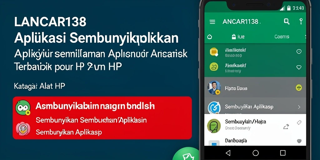 Antarmuka sederhana LANCAR138 untuk menyembunyikan aplikasi dengan mudah.
