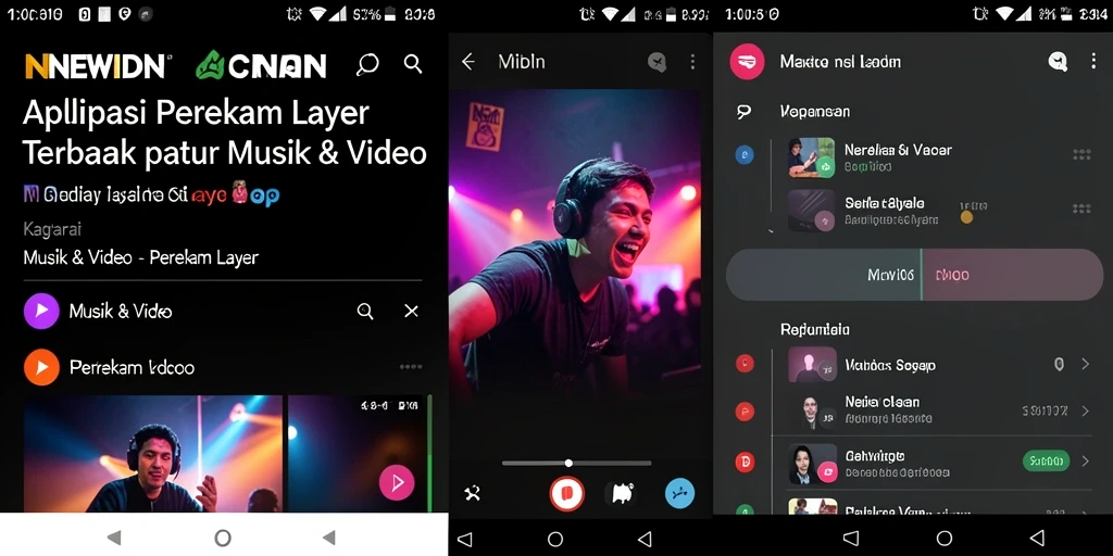 Antarmuka aplikasi NEWIDN dengan fungsi perekaman layar yang lengkap.