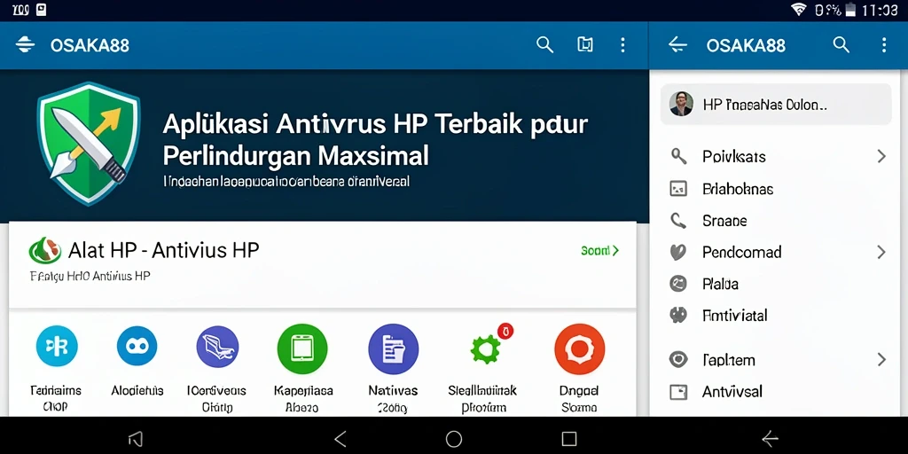Antarmuka OSAKA88 menunjukkan pemindaian real-time dan fitur keamanan.
