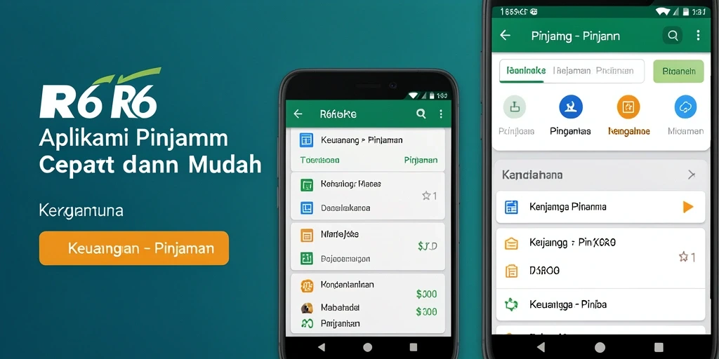 Antarmuka aplikasi R6R6 yang sederhana dan efisien untuk pengajuan pinjaman.