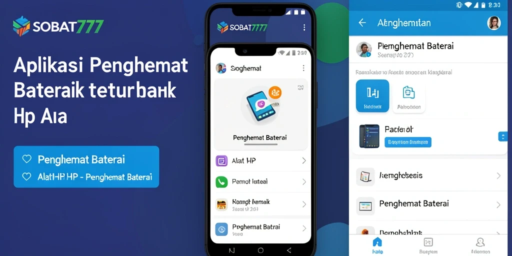 Antarmuka pengguna SOBAT777 untuk penghemat baterai yang efisien.